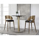 Dezirae 37 inch Antique Brass / Charcoal Black Leather Counter Stool